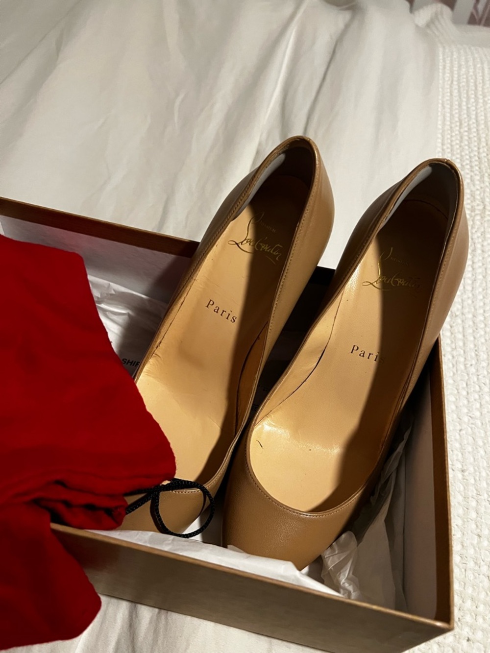 Christian Louboutin Tan Leather Pumps
